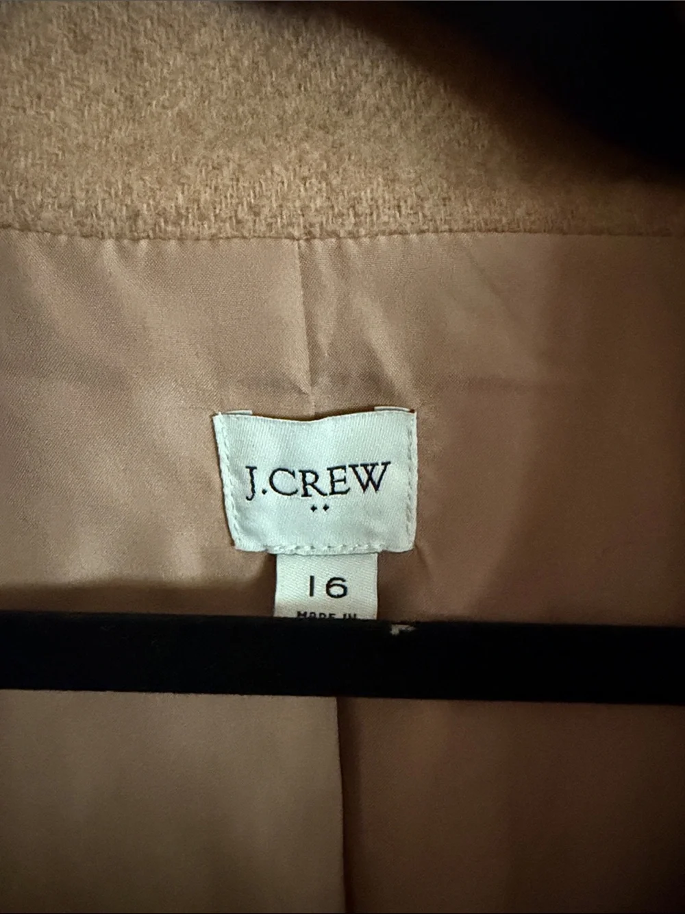 J.Crew Factory Button Neck City Coat Heather Acorn Wool Blend Size 16